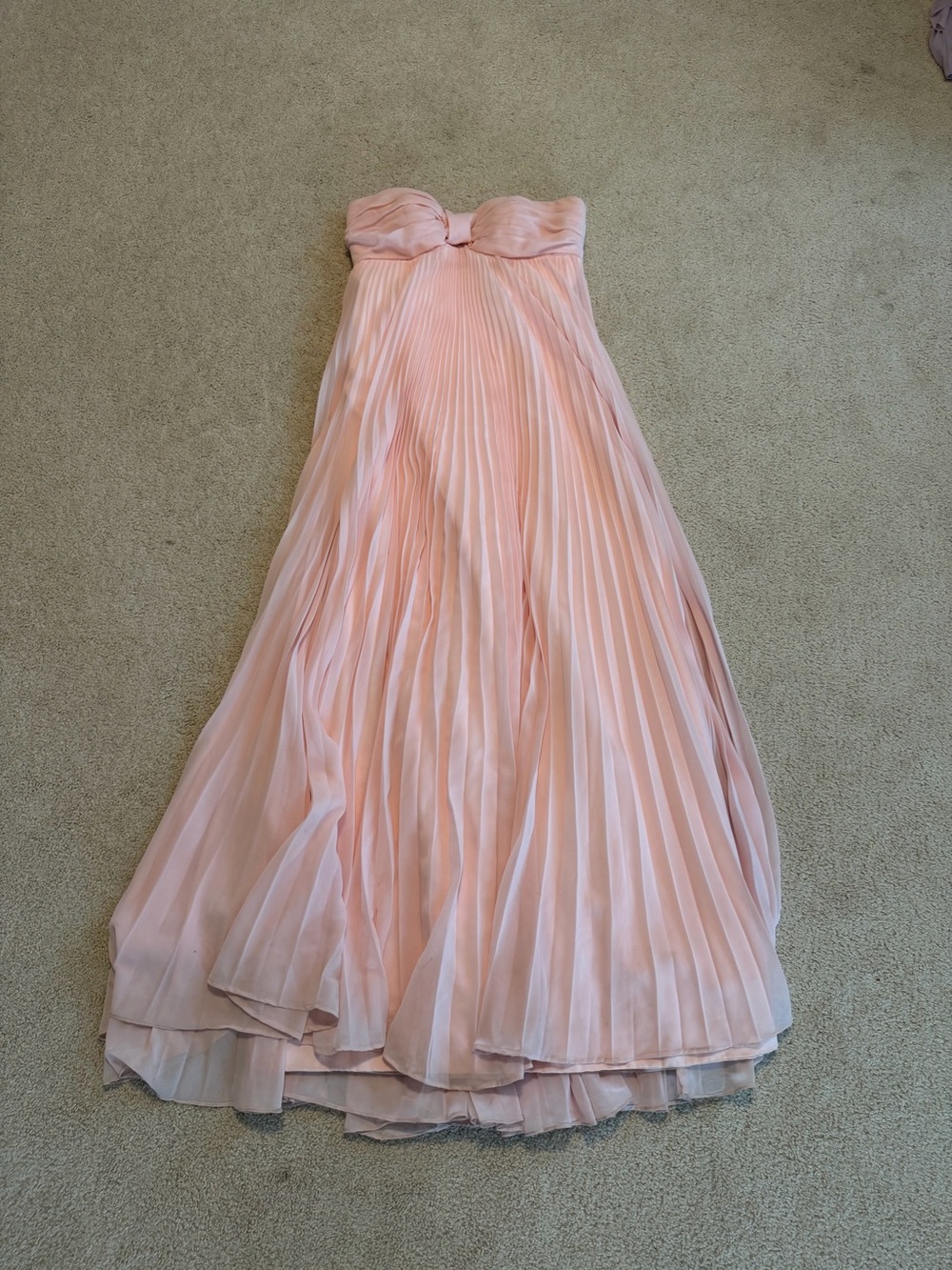 Strapless Pleated Prom Gown in Blush Pink